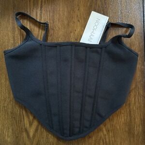 Tic Toc Ivy Moon Boutique Mustang Corset Black Size Small NWT Retail $56